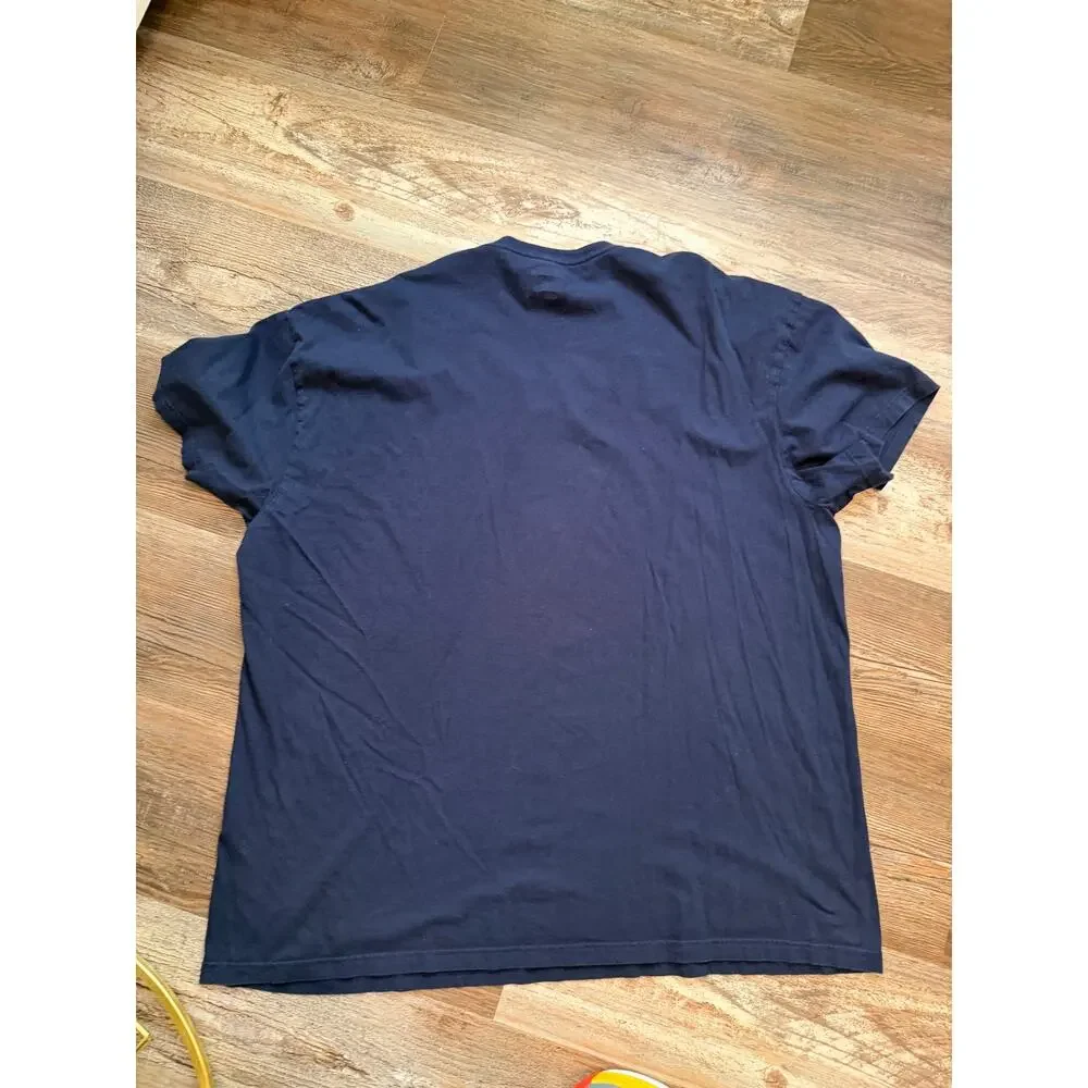 Polo Ralph Lauren navy blue crewneck tshirt w embroidered white logo mens sz XXL